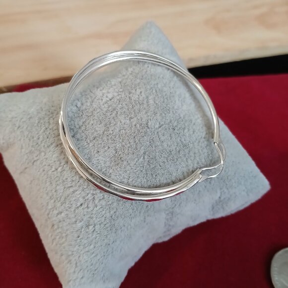 Hoop Earrings Bracelet Sterling Silver 925 - Picture 4 of 5